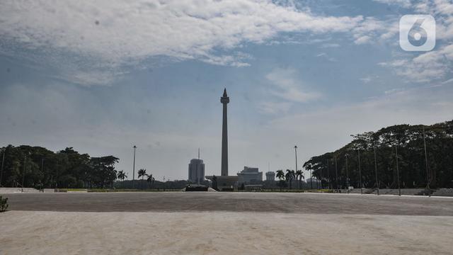 Revitalisasi Plaza Selatan Monas Hampir Rampung