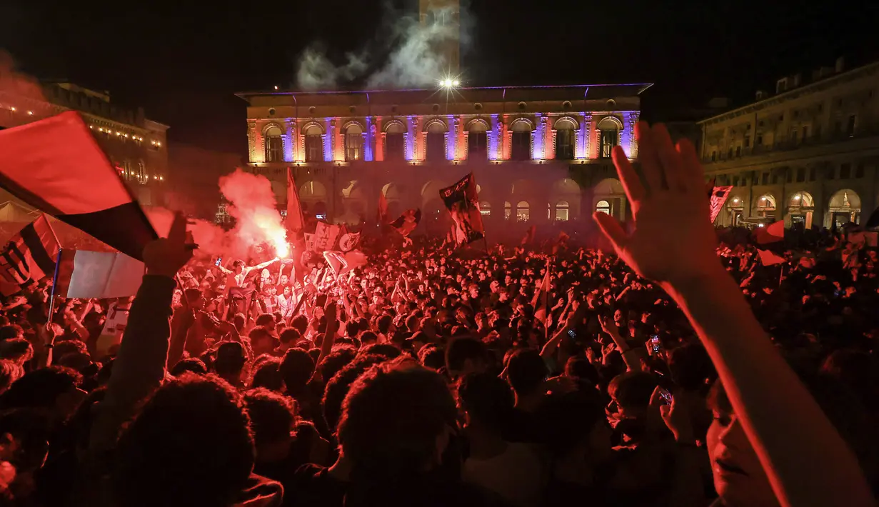Terakhir kali Bologna tampil di European Cup/Liga Champions adalah pada musim 1964/1965 atau 60 tahun silam. (Guido Calamosca/LaPresse via AP)