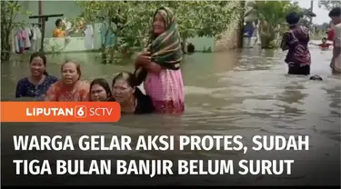 Selama tiga bulan terendam banjir, puluhan warga di komplek tenaga kerja bongkar muat pelabuhan di Medan, Sumatera Utara, menggelar unjuk rasa. Warga menuntut Wali Kota Medan agar memenuhi janjinya untuk mengatasi banjir di wilayah mereka.