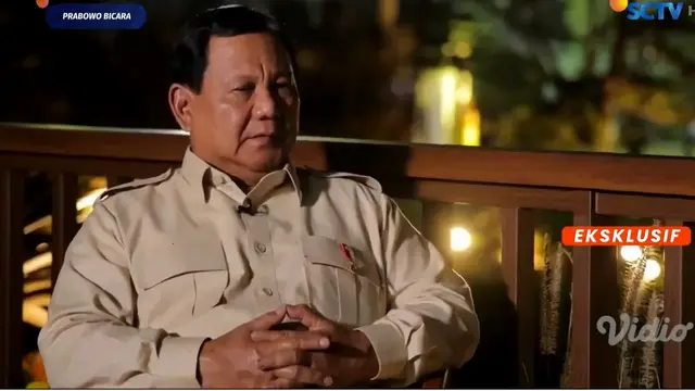 Presiden Prabowo Subianto dalam acara Prabowo Bicara yang tayang di SCTV, Minggu (27/10/2024).