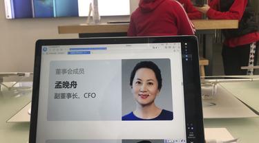 Putri pendiri Huawei, Meng Wanzhou, ditahan di Vancouver, Kanada, atas permintaan ekstradisi AS (AP Photo)