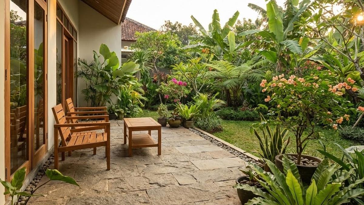 10 Ide Teras Rumah Pedesaan Berpadu Kebun Belakang, Nyaman Banget
