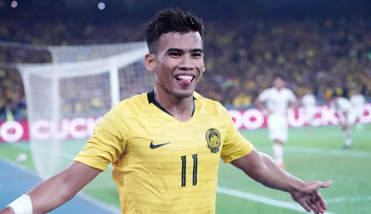 Safawi Rasid - Begitu pun dengan bomber Malaysia yang telah mencetak empat gol ini juga dipastikan tidak akan lagi bersaing menjadi top skor Piala AFF 2020. Safawi Rasid dan negaranya gagal menembus fase grup. (AFP/Kamarul Akhir)