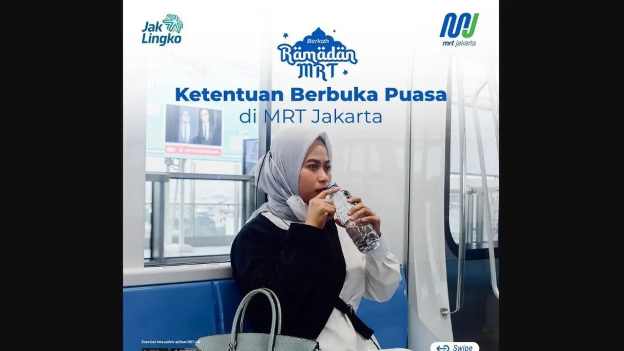 MRT Jakarta Izinkan Penumpangnya Berbuka dengan Air Mineral dan Kurma saat Maghrib.