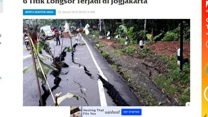 Cek Fakta Liputan6.com mendapati klaim foto dampak kerusakan gempa Banten 14 Januari 2022