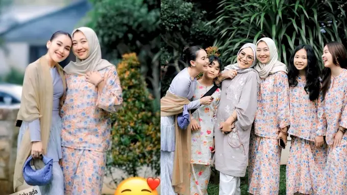 6 Gaya Kembaran Ayu Ting Ting Bareng Calon Ibu Mertua dan Adik Ipar, Kompak Pakai Baju Kurung
