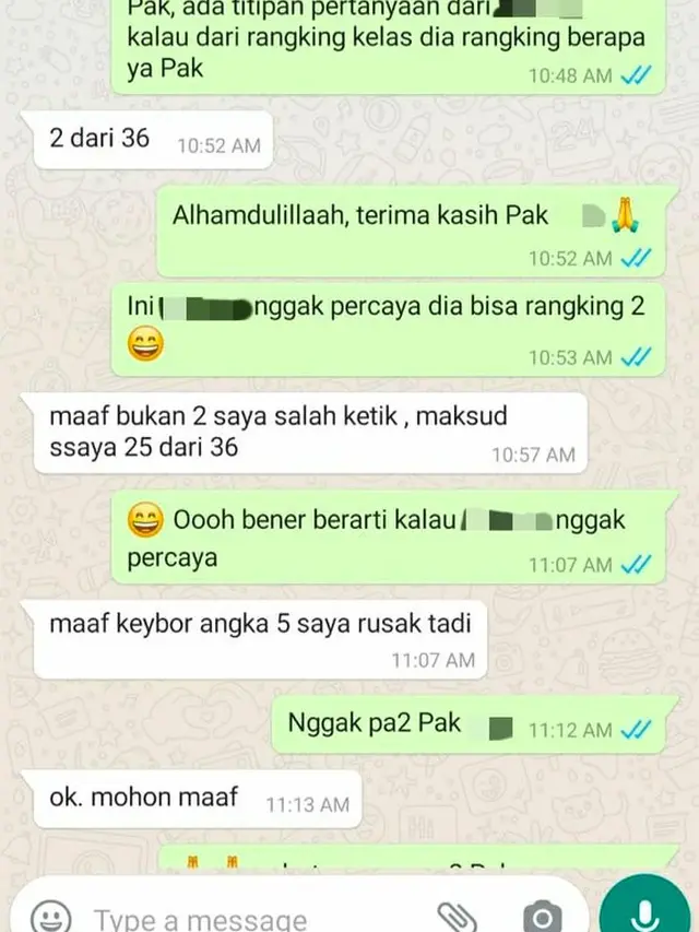 6 Chat Lucu dengan Guru Ini Bikin Salah Paham