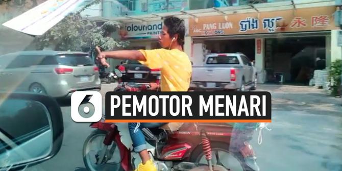 VIDEO: Aksi Kocak Pemotor Berkendara Sambil Menari