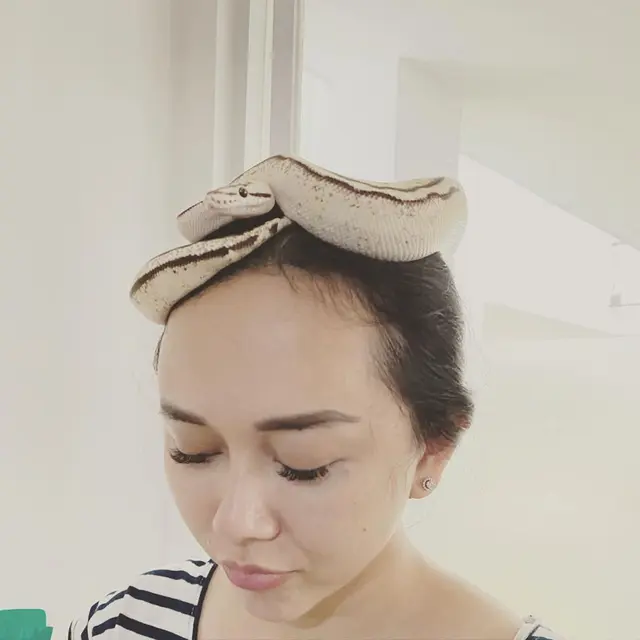 6 Potret Aura Kasih Berkalung Ular Ini Jadi Sorotan
