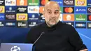 Pelatih Manchester City, Pep Guardiola tetap percaya diri meski badai cedera menghantui timnya. (STR/AFP)