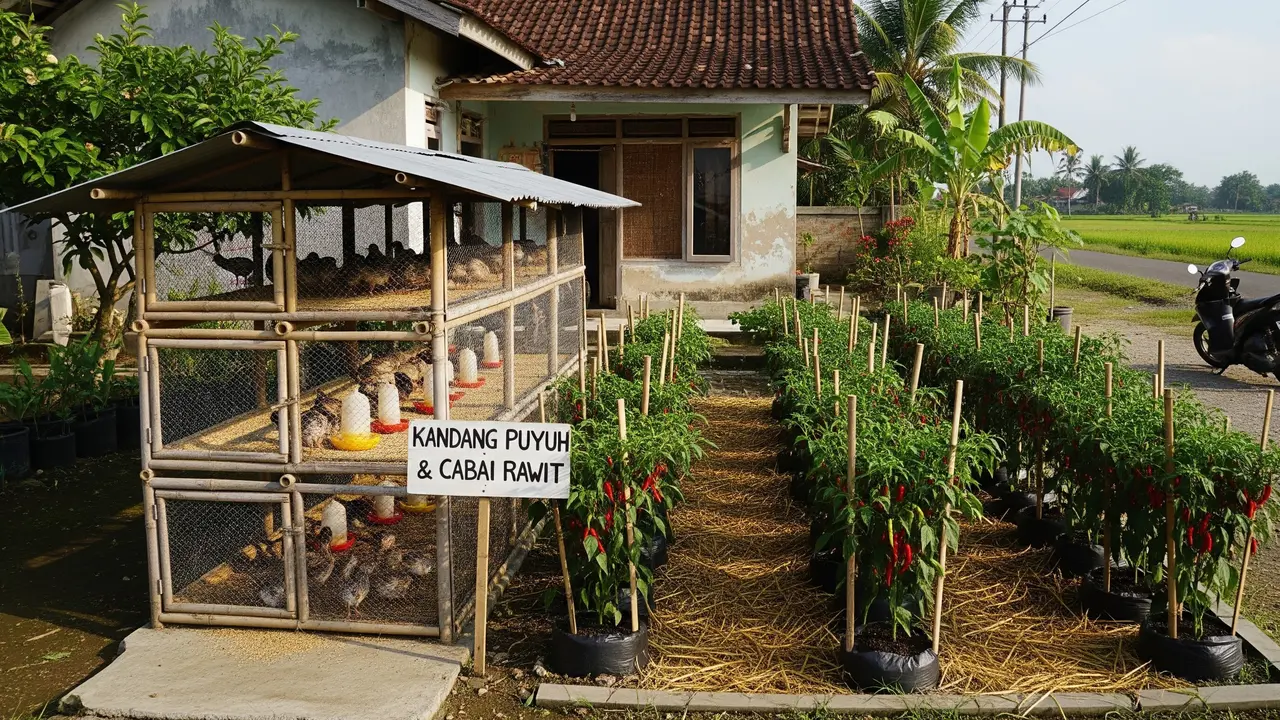 Ternak Burung Puyuh dan Cabai Rawit dalam Satu Lahan Kecil yang Menguntungkan