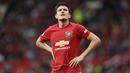 7. Harry Maguire - Pemain Manchester United ini mulai meniti karir sepak bola sebagai anak gawang di akademi Sheffield United. Bek Timnas Inggris ini menjadi kini berstatus sebagai bek termahal di dunia. (AFP/Oli Scarff)