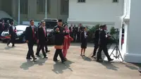 Presiden ke-6 RI Susilo Bambang Yudhoyono atau SBY menghadiri upacara HUT ke-72 RI di Istana (Liputan6.com/ Ahmad Romadoni)