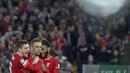 Gol kemenangan Liverpool barulah terjadi di menit ke-66. Bola muntah hasil sapuan dari Bennacer, berhasil disambut sepakan Jordan Henderson (tengah) menjadi gol. Kemenangan 3-2 Liverpool bertahan hingga pertandingan usai. (Foto: AP/Rui Vieira)