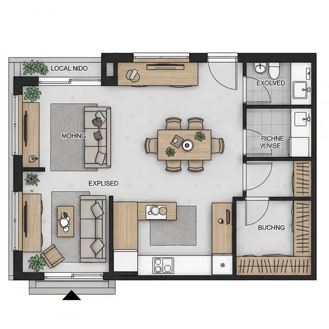 Denah Rumah Japandi Sederhana Ukuran 5x7 Biaya 50 Juta Cocok di Desa (Image by Gemini AI)