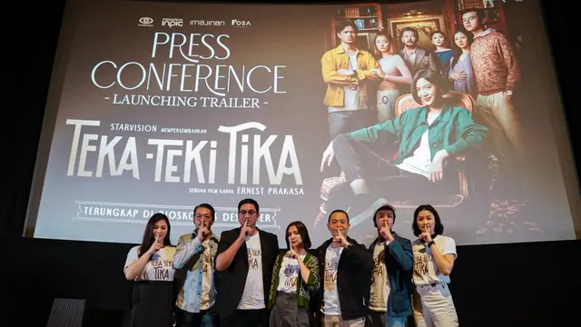 Suasana konferensi pers setelah syuting film Teka-teki Tika. (Foto: Dok. Starvision Plus)
