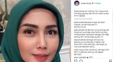 Dukungan Arie Untung Dan Anak Fenita Arie Mantap Berhijab News Entertainment Fimela Com