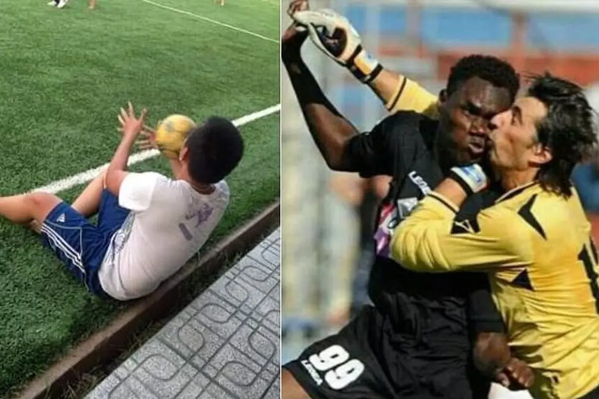 6 Momen Apes saat Main Sepak Bola Ini Bikin Senyum Tipis