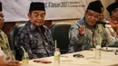 Ketua Umum Pengurus Besar Nahdlatul Ulama (PBNU) Said Aqil Siraj memberikan sambutan sebelum Penandatanganan Nota Kesepahaman (MoU) antara PBNU dan PT. Wijaya Karya (Wika) di Gedung PBNU, Jakarta, Jumat (6/1). (Liputan6.com/Faizal Fanani)