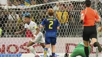 Selebrasi penyerang Timnas Prancis, Kylian Mbappe, usai menjebol gawang Timnas Ukraina di laga&nbsp;laga perdana Grup D Kualifikasi Piala Dunia 2026 zona Eropa di&nbsp;Tarczynski Arena, Sabtu (06/09/2025).&nbsp;(AP Photo/Czarek Sokolowski)