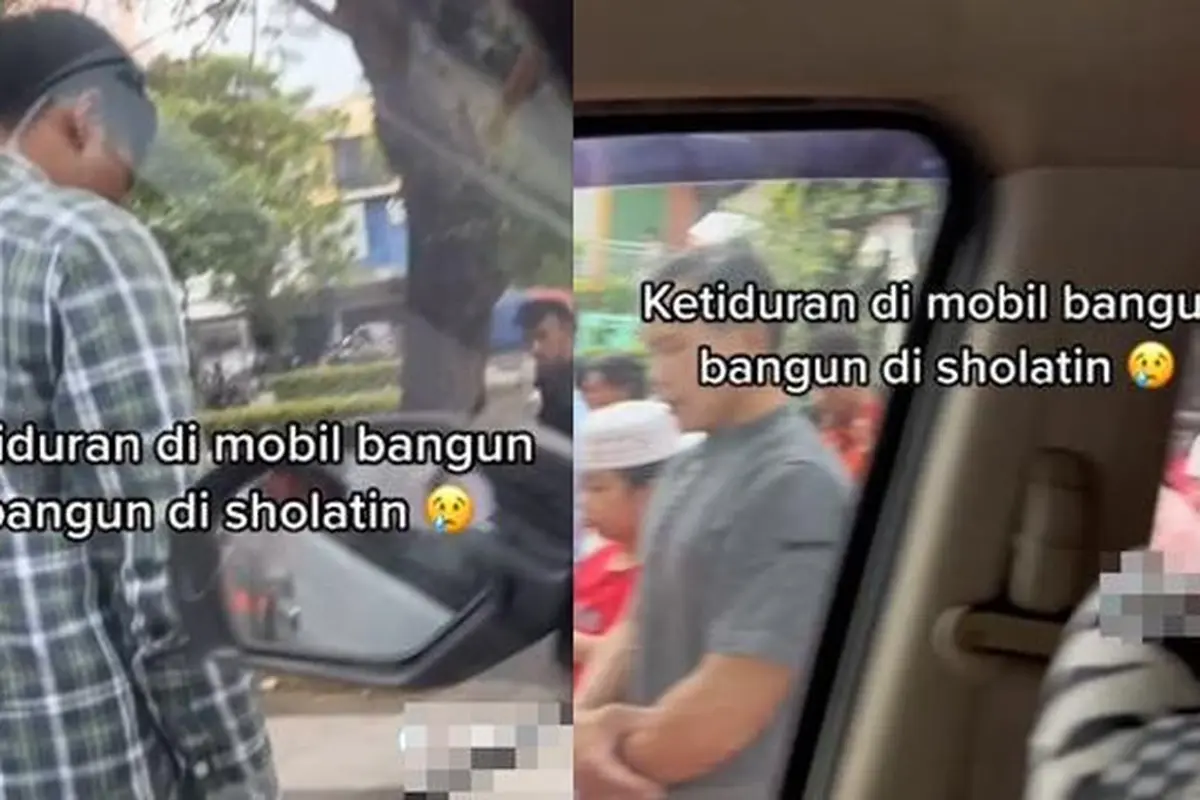 Orang salat jumat di parkiran (TiKTok/@ireneaprillia)