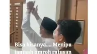 Video terdakwa penipuan umrah berjoget usai divonis hanya tiga tahun penjara viral di media sosial. Sementara para korban marah-marah histeris karena sudah tertipu. (Liputan6.com/ Dok Ist Tangkapan Layar)