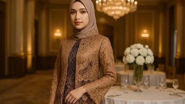 Model Gamis Batik Pesta