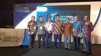 Gaikindo untuk pertama kalinya menggelar acara khusus kendaraan komersial yang disebut Gaikindo Indonesia International Commercial Vehicle Expo (GIICOMVEC) 2018. (Herdi/Liputan6.com)