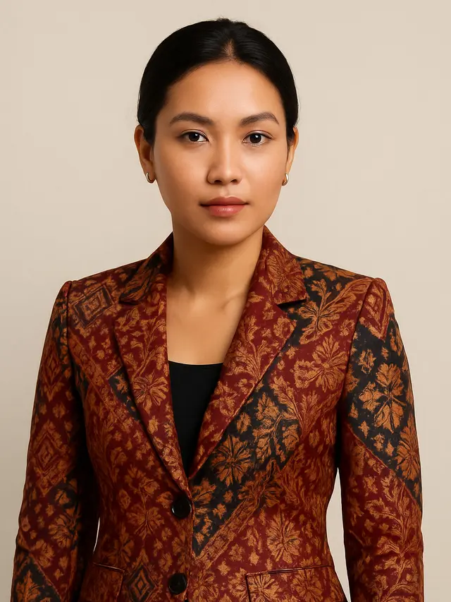Model Jas Kombinasi Batik Wanita yang Trendi di Tahun 2025 (Foto: Chat GPT)