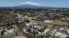 Pandangan umum menunjukkan akibat dari kebakaran hutan yang menghancurkan di Lahaina, Hawaii, Selasa, 22 Agustus 2023. (AP Photo/Jae C. Hong)