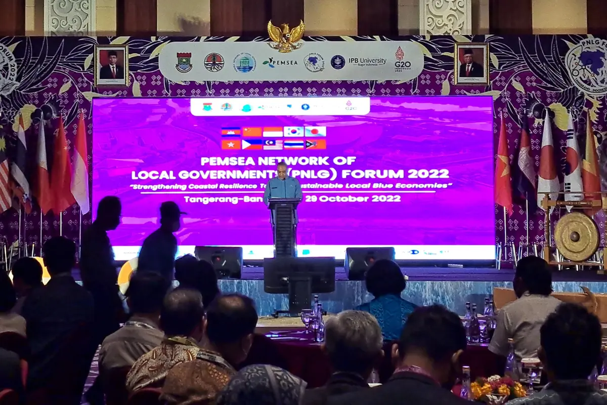 Pertemuan Forum PEMSEA NETWORK OF LOCAL GOVERNMENT (PNLG) 2022 di Hotel Atria, Gading Serpong, Kabupaten Tangerang, Rabu (26/10/2022).