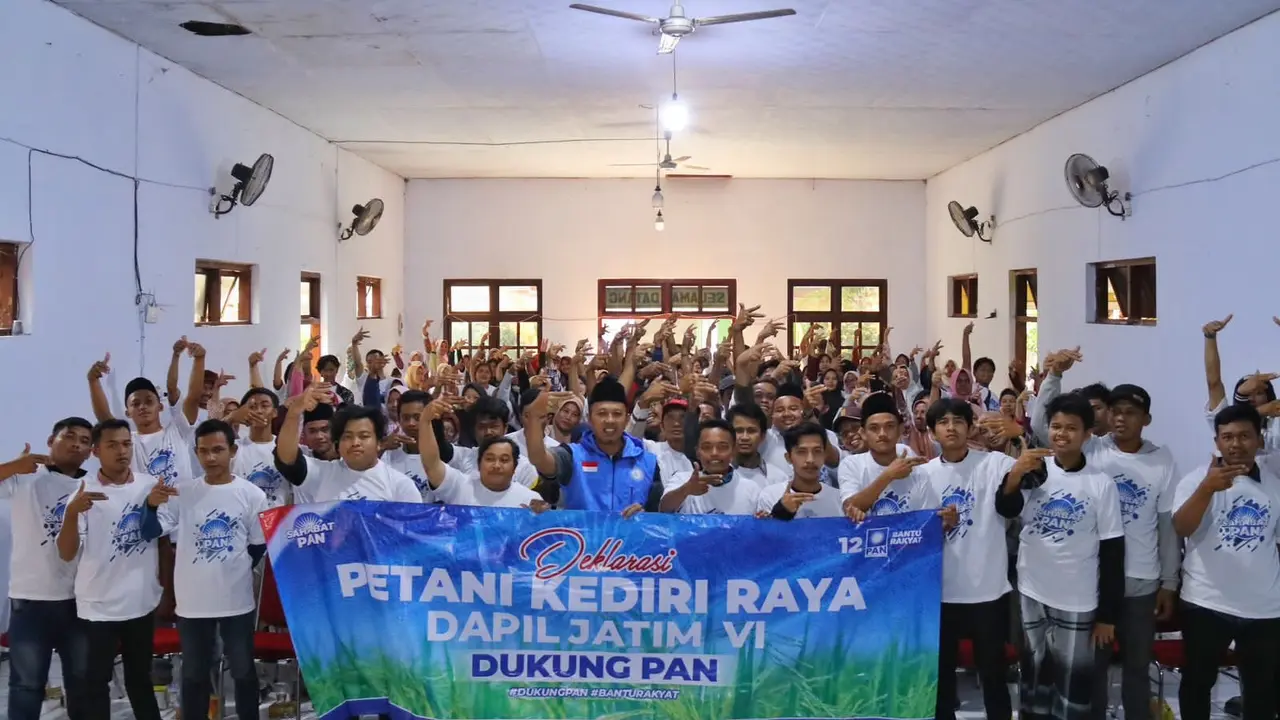 Paguyuban Tani Kediri mendeklarasikan dukungan kepada PAN untuk Pemilu 2024. (Istimewa).