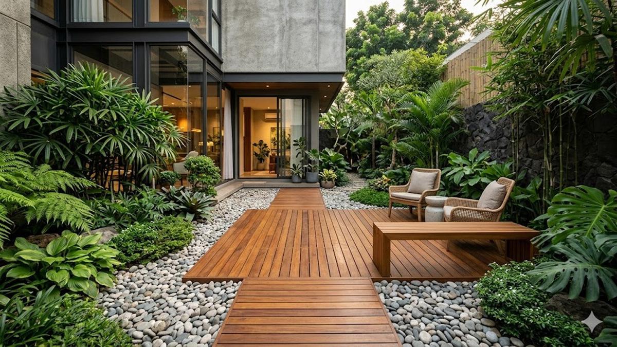 7 Desain Decking Taman Minimalis Modern untuk Halaman Sempit yang Estetik
