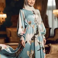 Ilustrasi Dress Panjang Muslimah (Sumber Gambar: Meta AI)