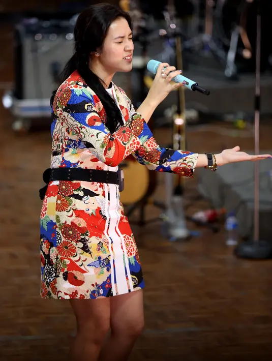 Raisa sedang melakukan general rehearsal konsernya yang bertajuk Pemeran Utama (Foto: Wimbarsana/Bintang.com)