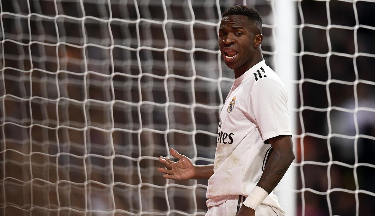 4. Vinicius Junior (Real Madrid) - Penyerang, 18 Tahun, Overall 77 (AFP/Oscar del Pozo)