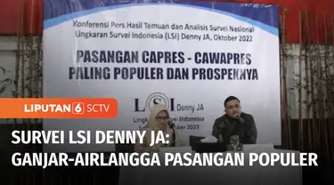 Lingkaran Survei Indonesia, LSI Denny JA merilis survei terkait simulasi Capres-Cawapres dalam Pilpres 2024. Dari hasil survei, pasangan Ganjar Pranowo dan Airlangga Hartarto menjadi pasangan yang paling populer dipilih responden.