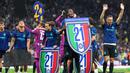 Inter Milan mengunci gelar juara Liga Italia 2025/2026 pada laga pekan ke-35, Minggu (03/05/2026). (AP Photo/Luca Bruno)