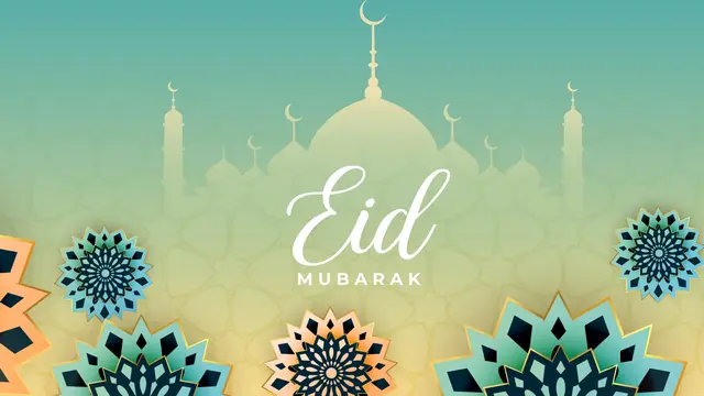 Ilustrasi Eid Mubarak, Idul Fitri, Idulfitri