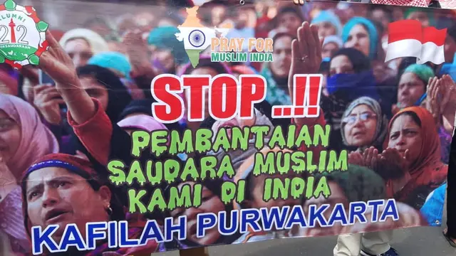 Tuntutan Massa Aksi Bela Islam India di Depan Gedung Kedubes India