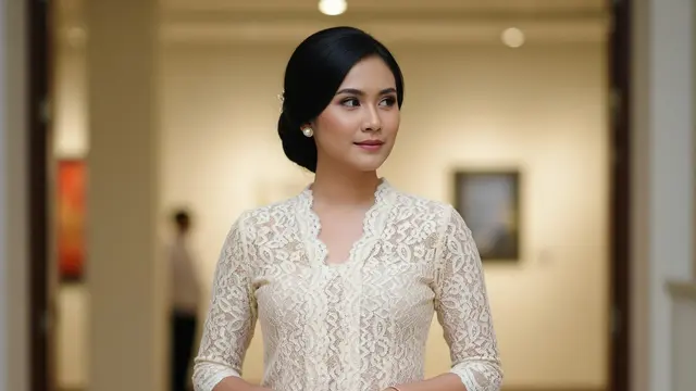 Model Atasan Brokat dengan Rok Batik Span Body Fit Elegan