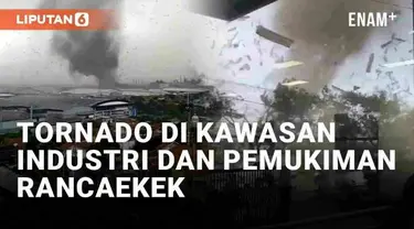 Bencana angin kencang menerpa kawasan industri Rancaekek, Jatinangor, Sumedang, Jawa Barat pada Rabu (21/2/2024) sore. Detik-detik terbentuknya angin hingga meluluhlantakkan bangunan terekam kamera warga. Sejumlah atap bangunan terbawa angin, sementa...