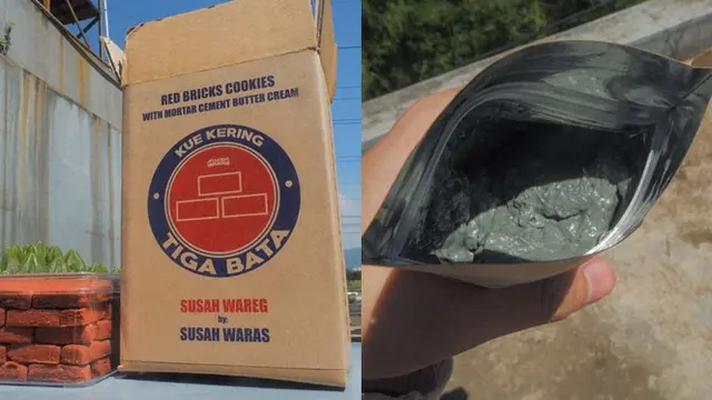 Viral Kue Kering Unik Berbentuk Bata dan Semen, Harganya Bikin Melongo