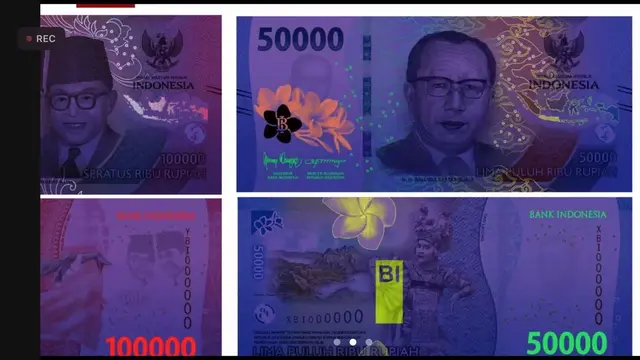 Terdapat teknologi anti pemalsuan dalam tujuh uang baru rupiah kertas tahun emisi 2022. Terdapat 3 aspek utama untuk mencegah pemalsuan. (Dok BI)