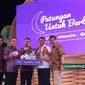 Konferensi Pers Patungan untuk Berbagi Ovo x Tokopedia x Grab di Jakarta, Kamis (2/5/2019). (Liputan6.com/ Agustinus M. Damar)