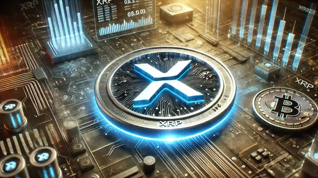 Ilustrasi&nbsp;kripto XRP. (Foto by AI)