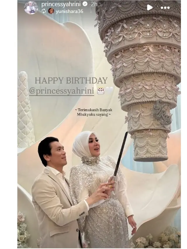 6 Potret Dekorasi Artistik Ultah Syahrini, Elegan dengan Kue Digantung Terbalik