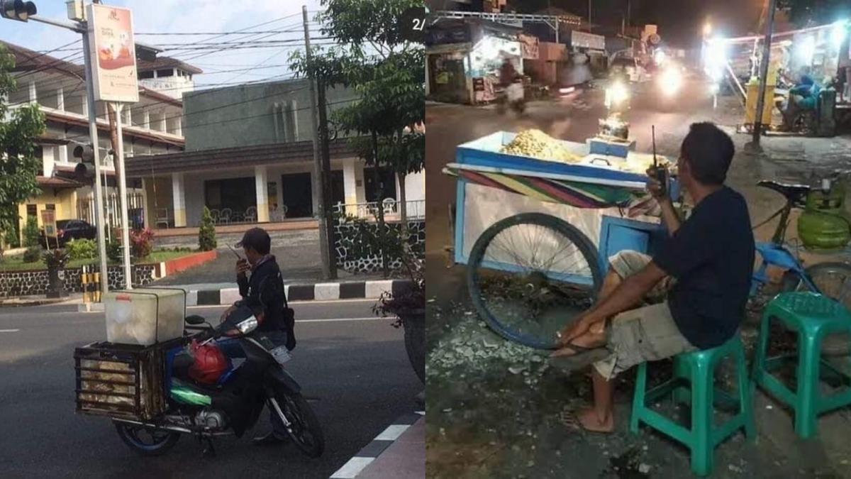 11 Potret Pedagang Gerobak Bawa Ht Di Pinggir Jalan Kehadirannya Bikin