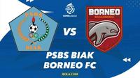 Ilustrasi PSBS Biak vs Borneo FC di BRI Super League. (Bola.com/Benediktus Gerendo Pradigdo)