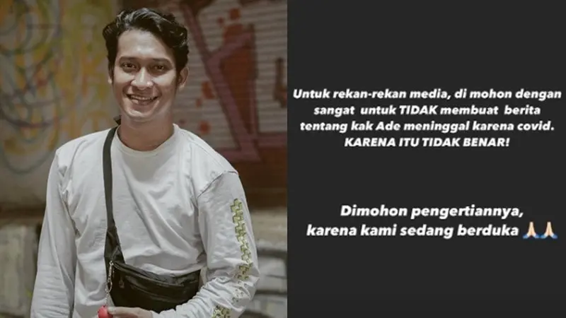 Ade Firman Hakim Meninggal Dunia, Keluarga dan Sahabat Tegaskan Bukan Covid-19